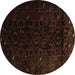 Round Persian Brown Traditional Rug, tr2680brn