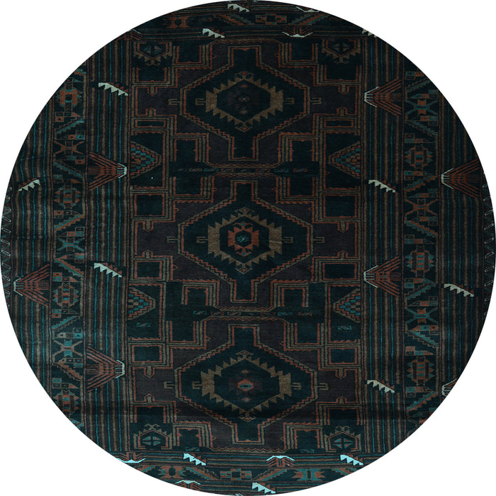 Round Persian Light Blue Traditional Rug, tr2680lblu