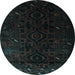 Round Persian Light Blue Traditional Rug, tr2680lblu