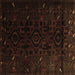 Square Persian Brown Traditional Rug, tr2680brn