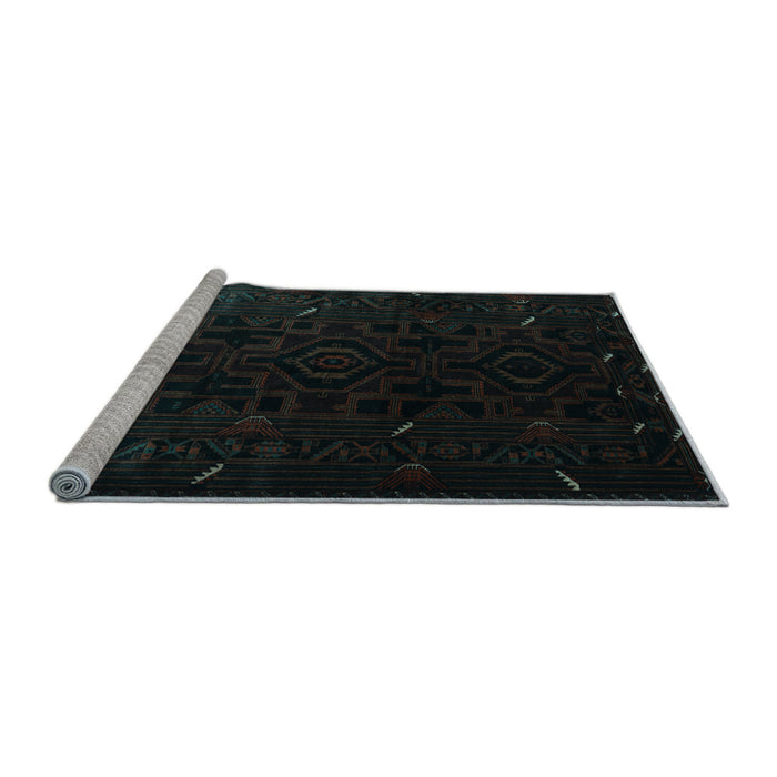Sideview of Machine Washable Persian Light Blue Traditional Rug, wshtr2680lblu