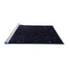 Sideview of Machine Washable Persian Blue Traditional Rug, wshtr2680blu