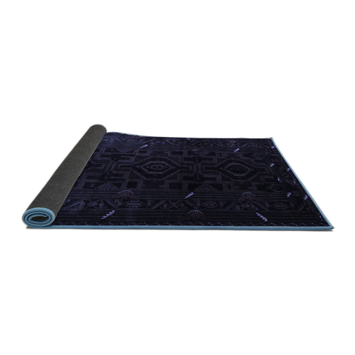 Sideview of Persian Blue Traditional Rug, tr2680blu