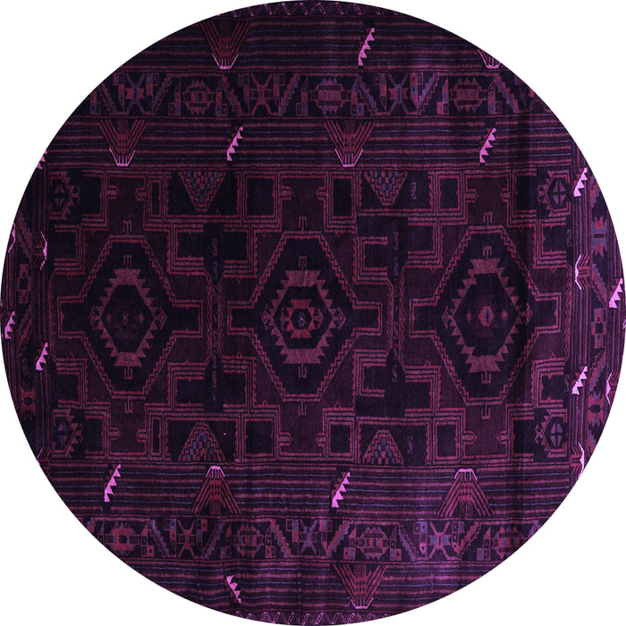 Round Machine Washable Persian Purple Traditional Area Rugs, wshtr2680pur