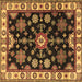 Square Machine Washable Persian Brown Traditional Rug, wshtr2681brn