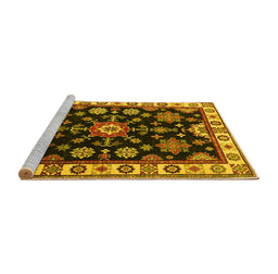 Sideview of Machine Washable Persian Yellow Traditional Rug, wshtr2681yw