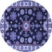Round Persian Blue Traditional Rug, tr2681blu