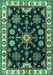 Machine Washable Persian Turquoise Traditional Area Rugs, wshtr2681turq