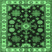 Square Persian Emerald Green Traditional Rug, tr2681emgrn