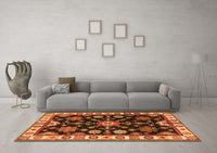 Machine Washable Persian Orange Traditional Rug, wshtr2681org