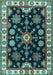 Machine Washable Persian Light Blue Traditional Rug, wshtr2681lblu