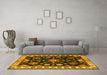 Machine Washable Persian Yellow Traditional Rug in a Living Room, wshtr2681yw