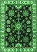 Machine Washable Persian Emerald Green Traditional Area Rugs, wshtr2681emgrn