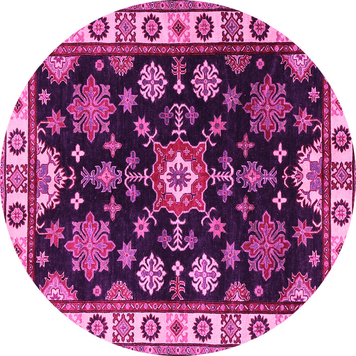 Round Persian Pink Traditional Rug, tr2681pnk