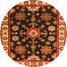 Square Persian Orange Traditional Rug, tr2681org