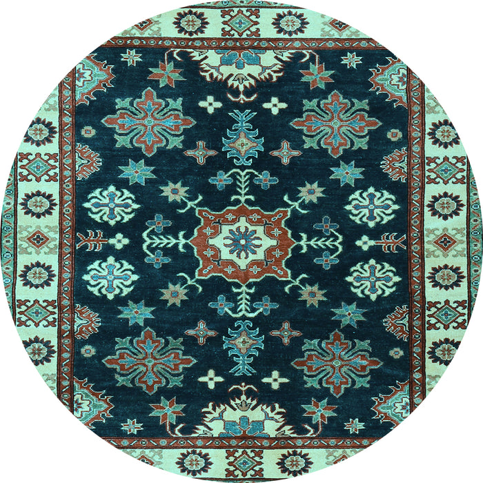 Round Machine Washable Persian Light Blue Traditional Rug, wshtr2681lblu