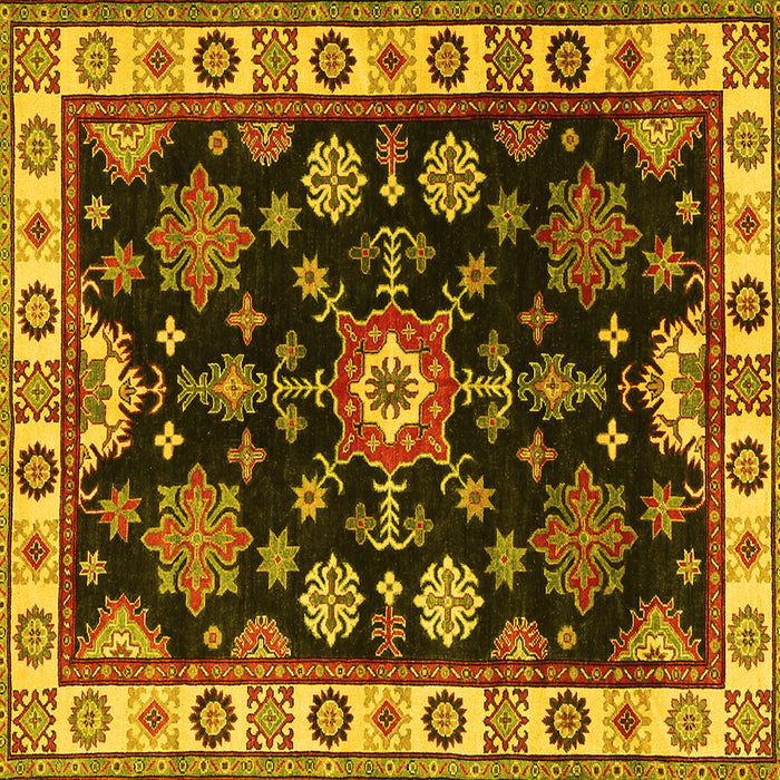 Square Persian Yellow Traditional Rug, tr2681yw