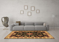 Machine Washable Persian Brown Traditional Rug, wshtr2681brn