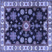 Square Machine Washable Persian Blue Traditional Rug, wshtr2681blu