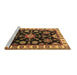 Sideview of Machine Washable Persian Brown Traditional Rug, wshtr2681brn