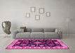 Machine Washable Persian Pink Traditional Rug in a Living Room, wshtr2681pnk