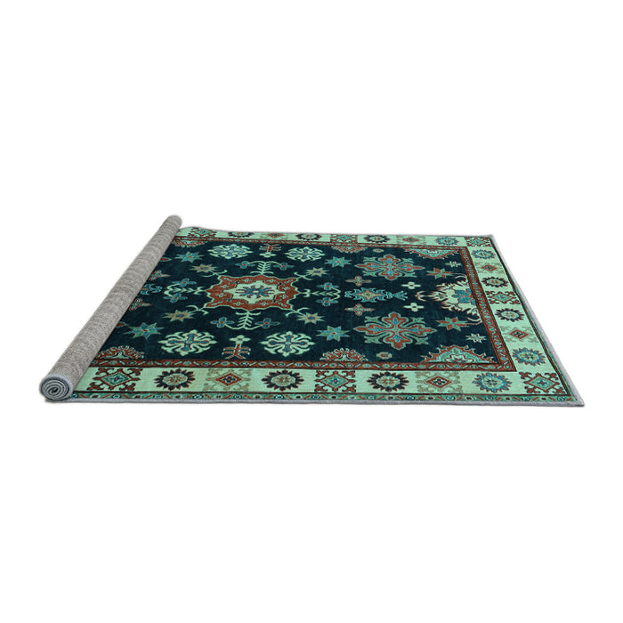 Sideview of Machine Washable Persian Light Blue Traditional Rug, wshtr2681lblu