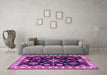 Machine Washable Persian Purple Traditional Area Rugs in a Living Room, wshtr2681pur