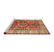 Sideview of Machine Washable Traditional Brown Green Rug, wshtr2682