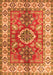 Serging Thickness of Machine Washable Geometric Orange Traditional Area Rugs, wshtr2682org