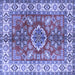 Square Geometric Blue Traditional Rug, tr2682blu