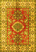 Geometric Yellow Traditional Rug, tr2682yw