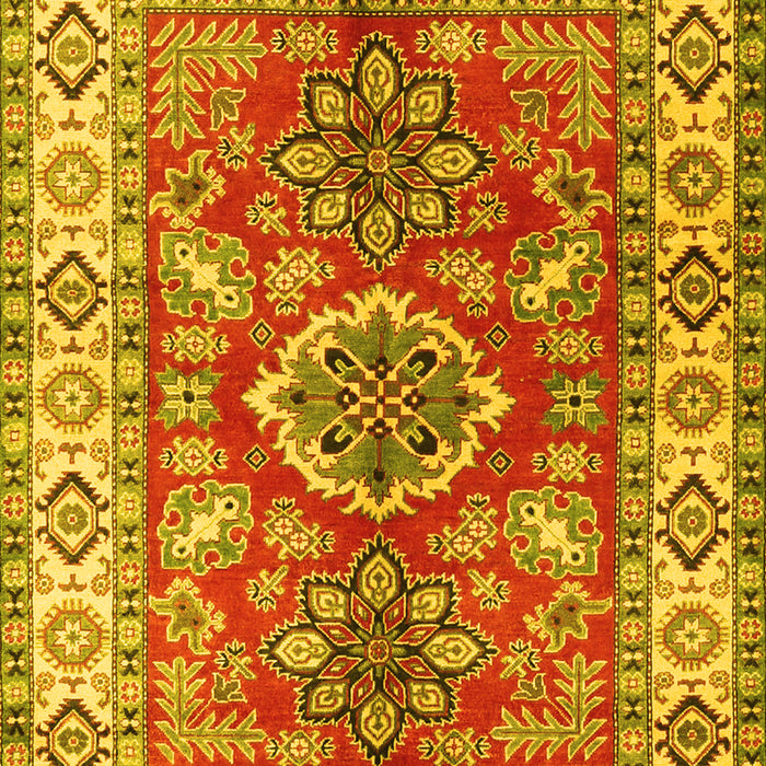 Geometric Yellow Traditional Rug, tr2682yw