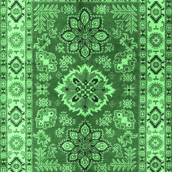 Geometric Emerald Green Traditional Rug, tr2682emgrn