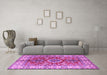 Machine Washable Geometric Purple Traditional Area Rugs in a Living Room, wshtr2682pur