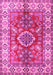 Machine Washable Geometric Pink Traditional Rug, wshtr2682pnk