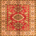 Serging Thickness of Geometric Orange Traditional Rug, tr2682org