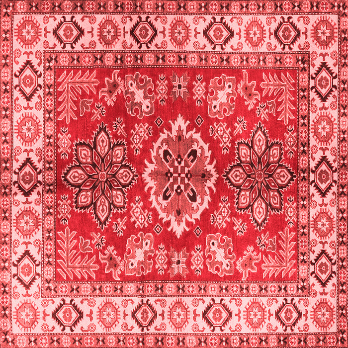 Geometric Red Traditional Rug, tr2682red