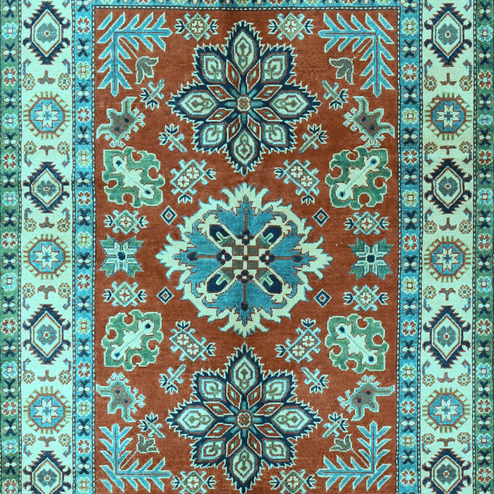 Geometric Light Blue Traditional Rug, tr2682lblu