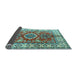 Sideview of Geometric Light Blue Traditional Rug, tr2682lblu