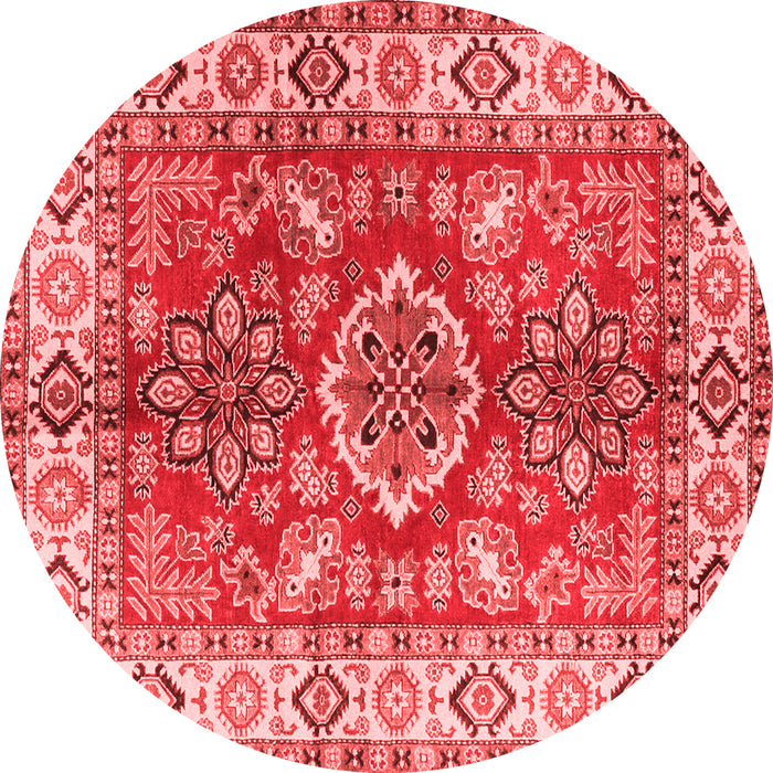 Machine Washable Geometric Red Traditional Rug, wshtr2682red