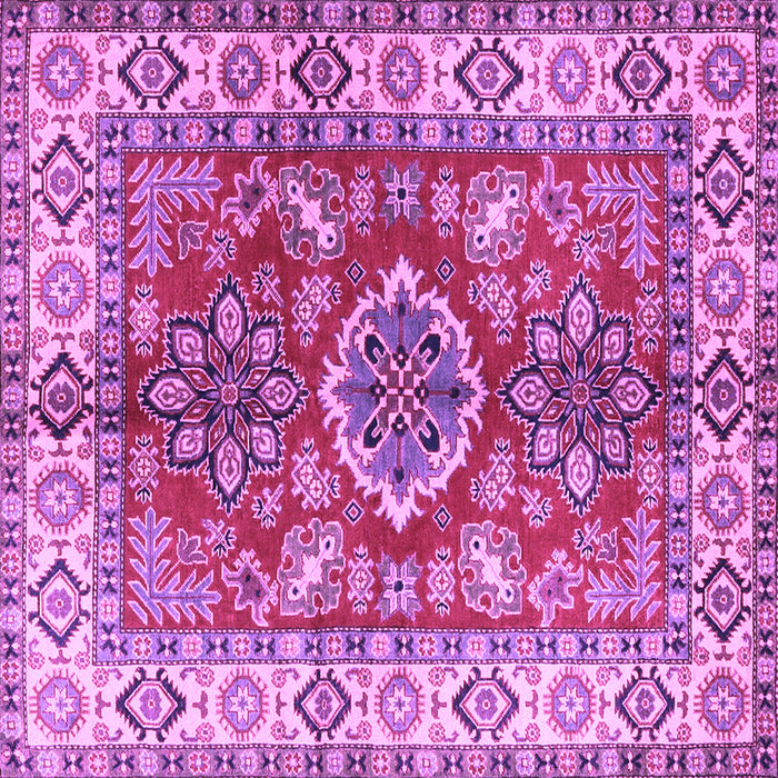 Square Geometric Purple Traditional Rug, tr2682pur