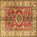 Square Geometric Brown Traditional Rug, tr2682brn