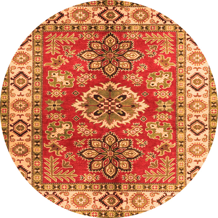Square Geometric Orange Traditional Rug, tr2682org