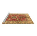 Sideview of Machine Washable Geometric Brown Traditional Rug, wshtr2682brn