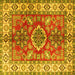 Square Geometric Yellow Traditional Rug, tr2682yw