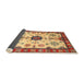 Sideview of Traditional Chrome Gold Yellow Geometric Rug, tr2683