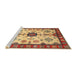 Sideview of Machine Washable Traditional Chrome Gold Yellow Rug, wshtr2683