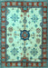 Geometric Light Blue Traditional Rug, tr2683lblu