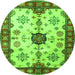 Machine Washable Geometric Green Traditional Area Rugs, wshtr2683grn