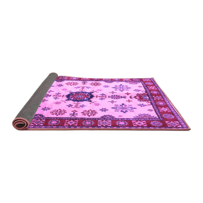 Sideview of Geometric Purple Traditional Rug, tr2683pur
